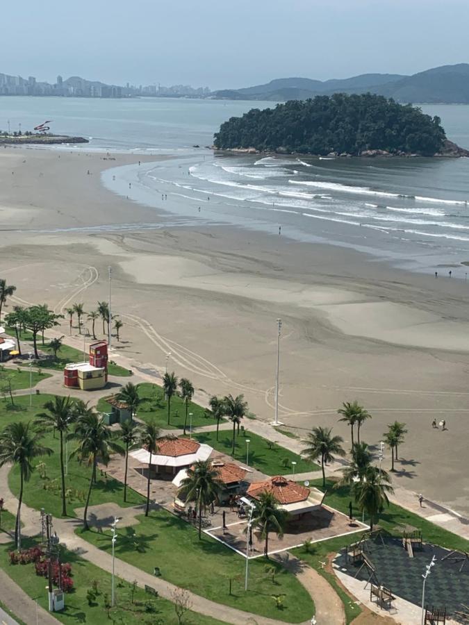 Sao Vicente Itarare Predio Frente Mar Apto Fundo Vista Parcial Экстерьер фото